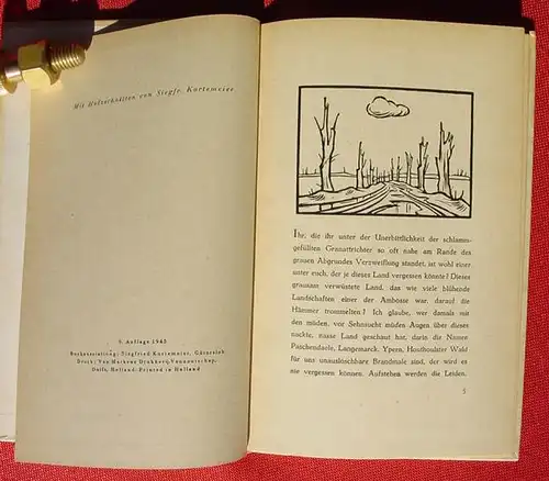 () Linker "Spiel in Flandern" Eine Novelle aus dem grossen Kriege. 1943 Bertelsmann Verlag, Guetersloh