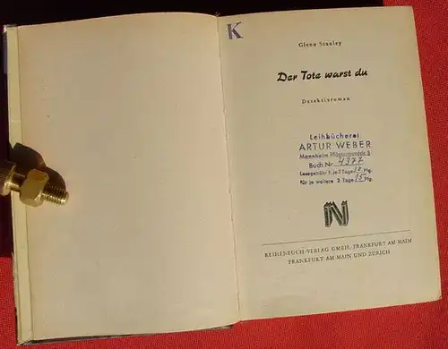 (1012388) Glenn Stanley "Der Tote wars du". Detektivroman. Reihenbuch-V. 1954 # Kriminalroman