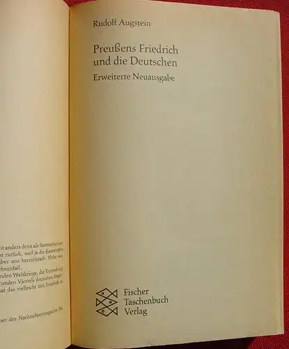 () Augstein "Preussens Friedrich und die Deutschen". 412 Seiten. Fischer-TB. 5088