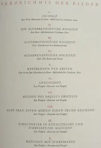 () "Antike Fresken" Kunstmappe. 10 Bildbeilagen. Wiegand. Verlag R. Piper, 1. A. 1943 Muenchen