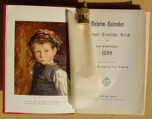 (1013617) "Daheim-Kalender fuer das Deutsche Reich auf das Gemeinjahr 1899". Velhagen & Klasing, Bielefeld