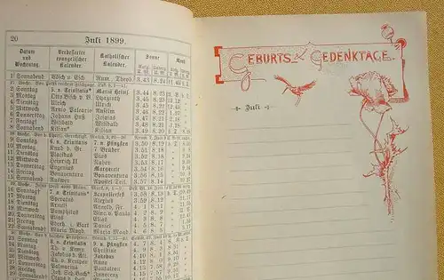 () "Daheim-Kalender fuer das Deutsche Reich auf das Gemeinjahr 1899". Velhagen & Klasing, Bielefeld