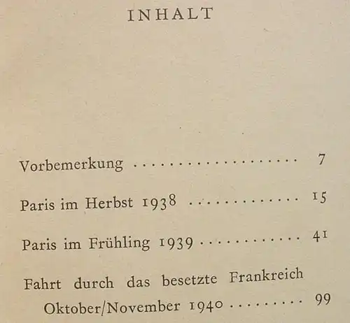 (1013620) Tank "Pariser Tagebuch 1938-1939-1940". 130 S., Fischer Verlag, Berlin 1941