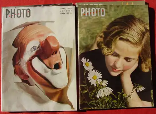(0160030) "Photo Magazin" 4 Ausgaben 1950, je 66 Seiten. Grossformat. Herausgeber Heering