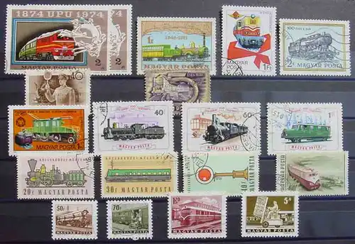(1046380) Ungarn. Magyar Post. Motiv Eisenbahn, Lokomotive, ueber 50 Marken, siehe bitte 4 Bilder