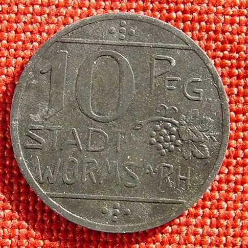 () Heimatgeschichte : Notgeld 10 Pfennig Worms 1918, siehe bitte Bilder