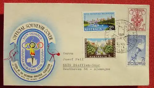 (1045909) Kuvert Australien Olympiade Melbourne 1956, siehe bitte Bilder