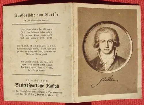 (1046210) "Goethe" Ein Bildheft zu seinem Leben und Wirken. Von Lindner u. Spohr. 64 Seiten. Format ca. 11 x 15 cm. Universum-Verlag Berlin 1932