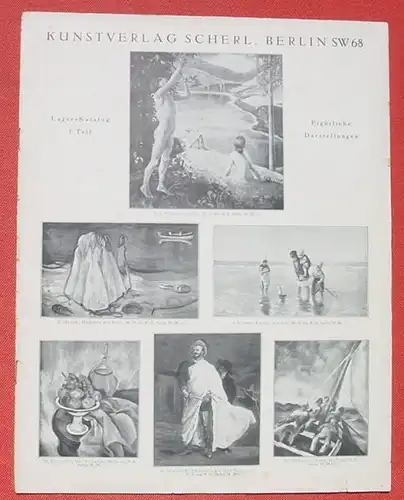 (0210165) Kunstverlag Scherl, Berlin SW 68. Lagerkatalog 1.Teil  : Figuerliche Darstellungen. 20 Seiten-Heft im Format ca. 24 x 31 cm
