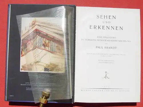 (0210177) "Sehen und Erkennen" Paul Brandt. 484 S., 838 Abb., 19 Farbentafeln, 1929 Kroener-Verlag Leipzig