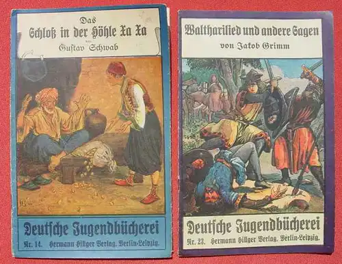 () Sieben sehr alte Hefte "Maerchen - Sagen". Reihe "Deutsche Jugendbuecherei" Hillger-Verlag, Berlin-Leipzig