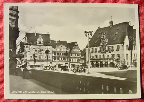 () Heilbronn a. N. Rathaus. Kaetchenhaus. HK-Fahnen. Foto-AK. Fegert-Staiger Nr. 4 C 2256