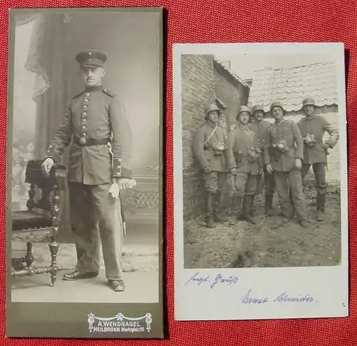 (1044989) Soldaten. 4 Foto-Postkarten u. 1 Atelierfoto, um 1914 ? WK I