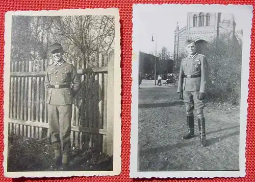 () 2 x kleinformatige Soldatenbilder (je 6 x 9 cm), WK II. Originalfotos, um 1943 ?