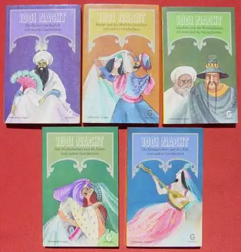 Neu : Versandkosten ab Euro 6 / BRD. () Sehr schöne, kleine Sammlung von 11 verschiedenen Ausgaben der Erzählung "1001 Nacht". Jeweils vollständige Ausgaben. Reihe : Goldmann TB München um 1969. Alle 11 Bücher sind in einem guten Zustand....