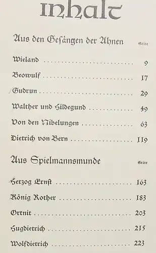 () Weber "Unsere Helden-Sagen" 236 S., Verlag Oldenbourg, Muenchen / Berlin 1936