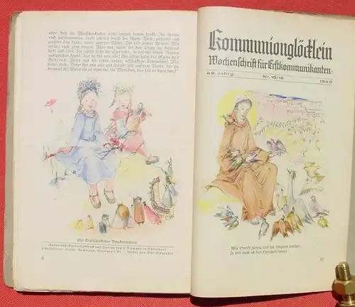 () "Kommunionsgloecklein" Wochenschrift fuer Erstkommunikanten. Sammlung aus 1935-1940. Hg. Ludwig Nuedling. Verlag Schwann, Duesseldorf