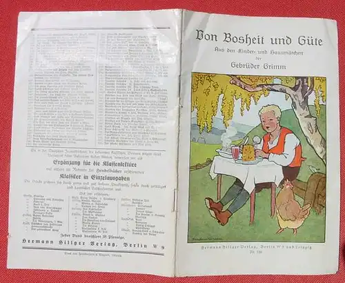 (0060410) "Von Bosheit und Guete" Gebrueder Grimm. Deutsche Jugendbuecherei. 32 S., Hillger, Berlin, 1930-er Jahre # Maerchen # Sagen