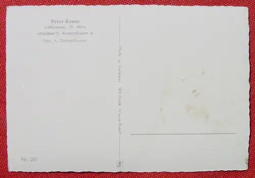 (1044603) Alte Foto-Postkarte "Peter Kraus" WS-Druck Wanne-Eickel Nr. 281