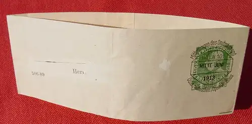 (1045061) Streifband mit aufgedrucktem Wert 5 Heller Oesterreich. Mitte Juni 1913. Ganzsache