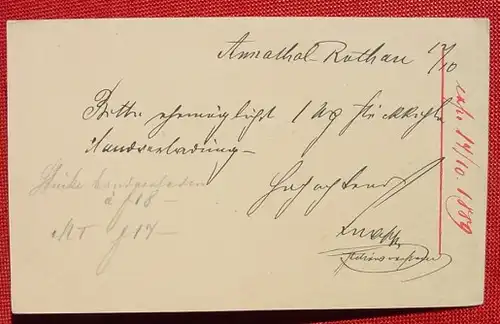 (1045101) Postconducteur im Zuge Graslitz - Falkenau No. 934 von 1889. Eingedruckter Markenwert # Ganzsache