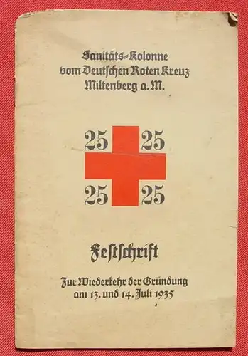 (1044958) Miltenberg a.M. Festschrift 1935. Rotes Kreuz. 14 Seiten. Format ca. 15 x 22 cm. Gebrauchsspuren