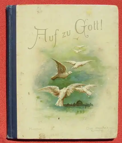 (0260016) "Auf zu Gott ! " Bibelworte und geistliche Lieder. Kunstbuch. 32 S., 1891, Theo Stroefler's Kunst-Vlg. Muenchen