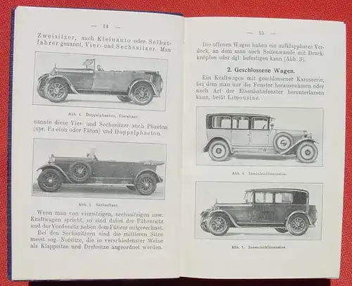 () "Kraftfahrlehre" Chauffeurkursus. Autotechnische Bibliothek, 416 S., Verlag Schmidt, Berlin 1928