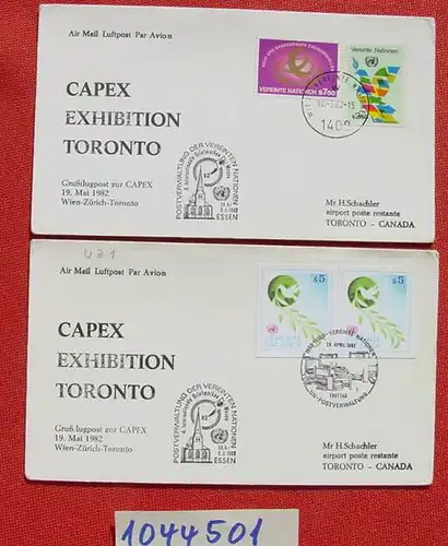 (1044501) Grossflugpost CAPEX Toronto Canada 1982, neun Briefe, Vereinte Nationen. Wien