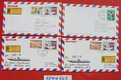 (1044505) 25 Jahre Flugdienste AUA. 4 Briefe Wien-Rom 1983, Vereinte Nationen, Wien