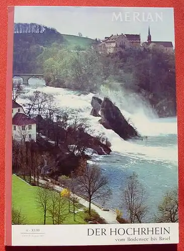 (1039235) Merian-Heft 1965, Nr. 8 : Der Hochrhein v. Bodensee bis Basel. 96 Seiten. Sehr guter Zustand