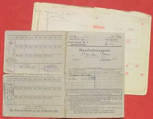 Neu + gültig : Versandkosten BRD ab € 2,20 / Ausland nur registrierter Versand !  z.B. Frankreich (Europa) ab € 7,50  (intern : )  Heimatbelege : Haushaltsausweis (4 Seiten, Format 15 x 21 cm, stark gebraucht, siehe bitte Bilder)...