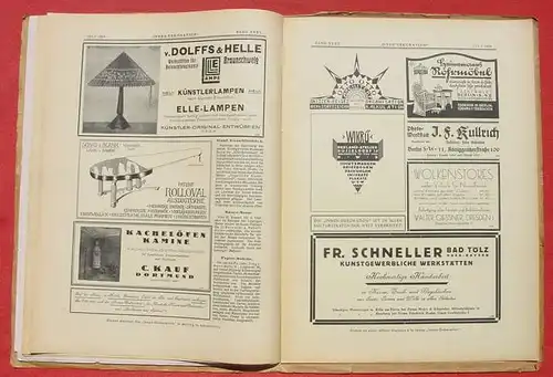 () "Innen-Dekoration. Wohnkunst in Bild und Wort" Juliheft 1924. Grossformat ! Verlagsanstalt A. Koch, Darmstadt