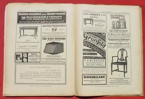 () "Innen-Dekoration. Wohnkunst in Bild und Wort" Januarheft 1926. Grossformat ! Verlagsanstalt A. Koch, Darmstadt