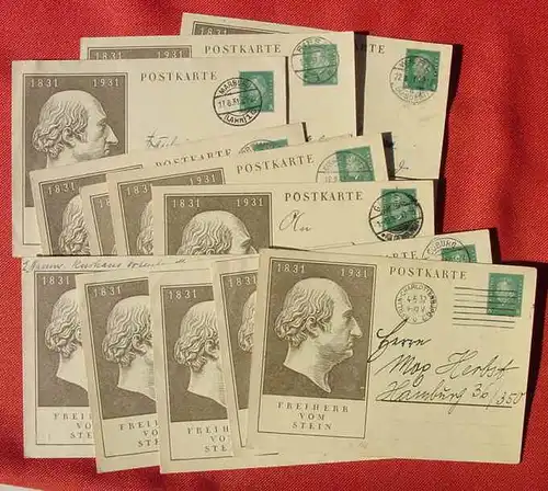 (1045824) Postkarten, 12 x Freiherr vom Stein, postalisch um 1931-32, siehe bitte Bilder