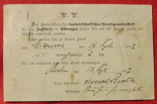 (1045837) Stempel AALEN Wuerttemberg 1917 Postkarte Heimatbeleg, siehe bitte Bilder, Knick