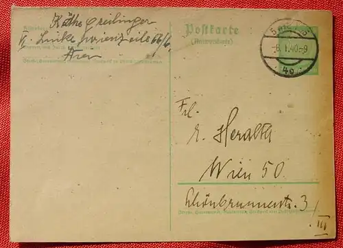 () Postkarte Antwortkarte, Wien 1940, siehe bitte Bilder