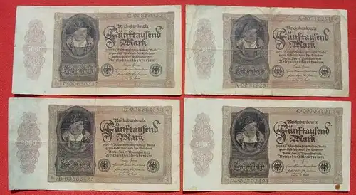 (1043844) 10 x Deutsches Reich. 5.000 Reichsmark 1922, Ro. 77