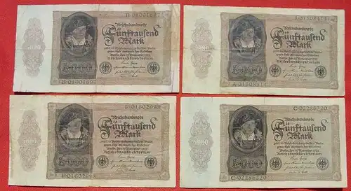 () 10 x Deutsches Reich. 5.000 Reichsmark 1922, Ro. 77