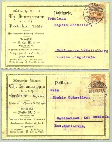 (1026869) Gnadenfrei, Polen ? 2 x Postkarten 1917