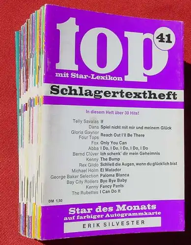 (1044259) 25 x top Schlagertextheft mit Star-Lexikon u. Autogrammkarten. Musikverlag Sikorski, Hamburg