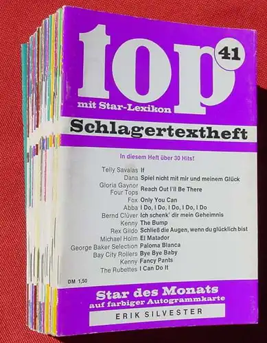 () 25 x top Schlagertextheft mit Star-Lexikon u. Autogrammkarten. Musikverlag Sikorski, Hamburg