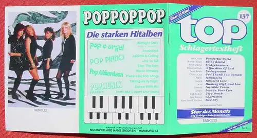 () 2 x top Schlagertextheft mit Star-Lexikon u. Autogrammkarten. Musikverlag Sikorski, Hamburg