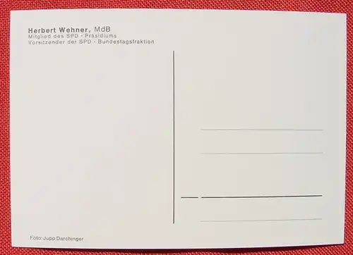 () Herbert Wehner, MdB. Vorsitzender der SPD-Bundestagsfraktion