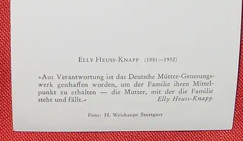 () Elly Heuss-Knapp. Foto-Bildkarte v. H. Weishaupt, Stuttgart