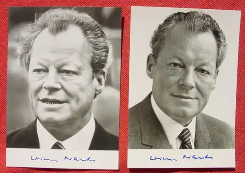 (1043514) 2 x Foto-Postkarten. Dr. h.c. Willy Brandt, MdB. Bundeskanzler. Vorsitzender der SPD