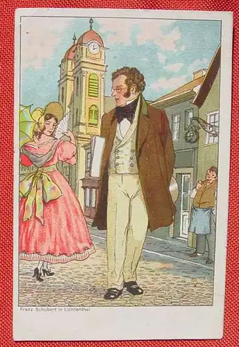(1043519) Franz Schubert in Lichtenthal. Postkarte mit Marke u. Stempel v. 1940. Gebrauchsspuren
