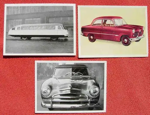(1043528) PKW Ford Taunus. 2 x Sammelbilder. Kosmos Zigarettenfabrik Memmingen 1952