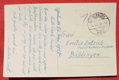 (1043614) Beleg : Gebuehr bezahlt, Neuenbuerg 14. 4. 1947 (?) PLZ 75305