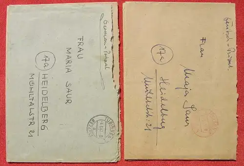 (1043616) 4 x Belege : Gebuehr bezahlt, Tuebingen 1946-1947  Versandkosten innerhalb Deutschland ab Euro 1,50